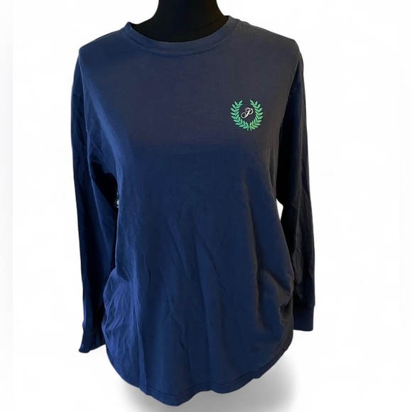 PINK Victoria's Secret Blue and Green Long Sleeve Tee - Picture 1 of 5